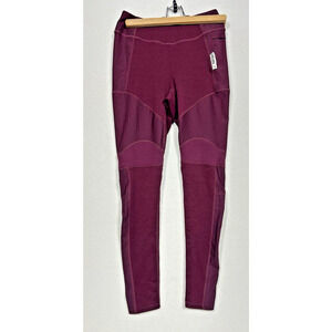 Gymshark Leggings Womens Size S maroon Textured Compression Activewear pocket